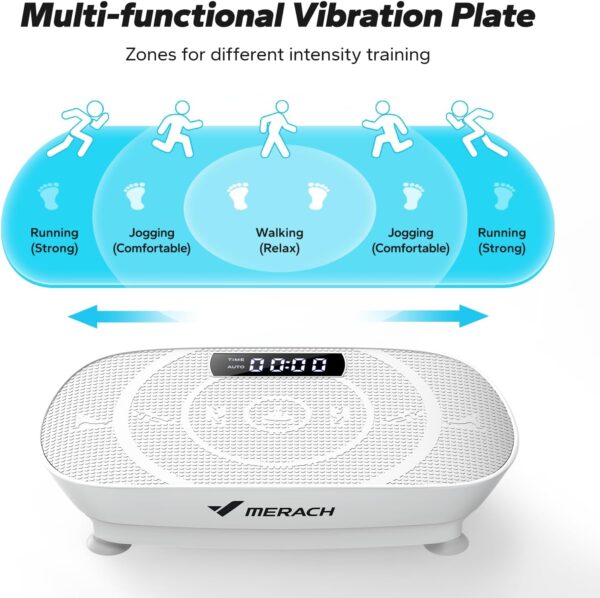 MERACH Vibration Plate Exercise Machine, Whole Body Workout Equipment for Women, Bluetooth and Silicone Pedal, Vibration Plate for Lymphatic Drainage, Vibrate Fitness Platform for Weight Loss