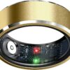 Smart Ring Health Tracker, Sleep Tracker Ring with Heart Rate, Waterproof Fitness Ring for Activity Monitoring/Steps/Distance/Calories,Air Gestures,Up to 7-Day Battery,for iOS Android (Light Gold,#8)