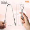 MasterMedi Tongue Scraper with Multicolor Cases (2 Pack), 100% Stainless Steel, Reduce Bad Breath, Easy to Use Tongue Scraper for Adults, Tongue Cleaner for Oral Care & Hygiene