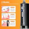 Bitvae Water Dental Flosser for Teeth, Cordless Water Teeth Cleaner Picks, 3 Modes 5 Intensities, IPX7 Waterproof, Rechargeable Water Dental Picks for Cleaning - Black