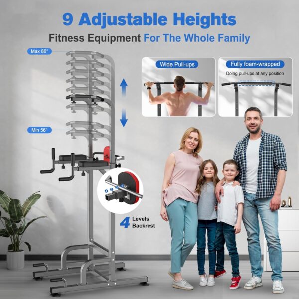 RELIFE REBUILD YOUR LIFE Power Tower Pull Up Bar Station Workout Dip Station for Home Gym Strength Training Fitness Equipment