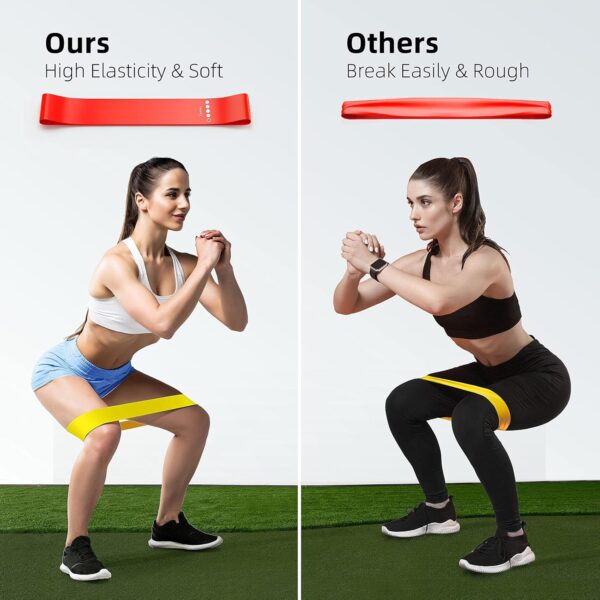 Renoj Resistance Bands for Working Out, Elastic Exercice Loop Bands for Physical Therapy, 5 Set of Stretch Bands for Booty Legs, with Instruction Manual and Carry Bag