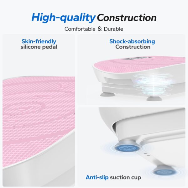 MERACH Vibration Plate Exercise Machine, Whole Body Workout Equipment for Women, Bluetooth and Silicone Pedal, Vibration Plate for Lymphatic Drainage, Vibrate Fitness Platform for Weight Loss