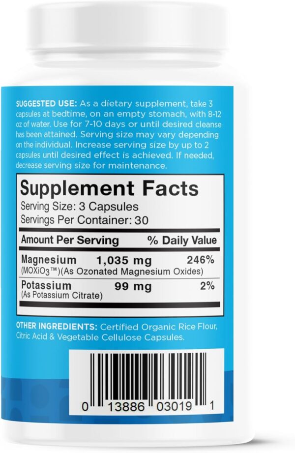 nbpure MagO7 - Natural Colon Cleanse & Detox - Occasional Constipation Relief, Stool Softening, & Bloating Support for Men & Women - Ozonated Magnesium Oxide, 90 Capsules