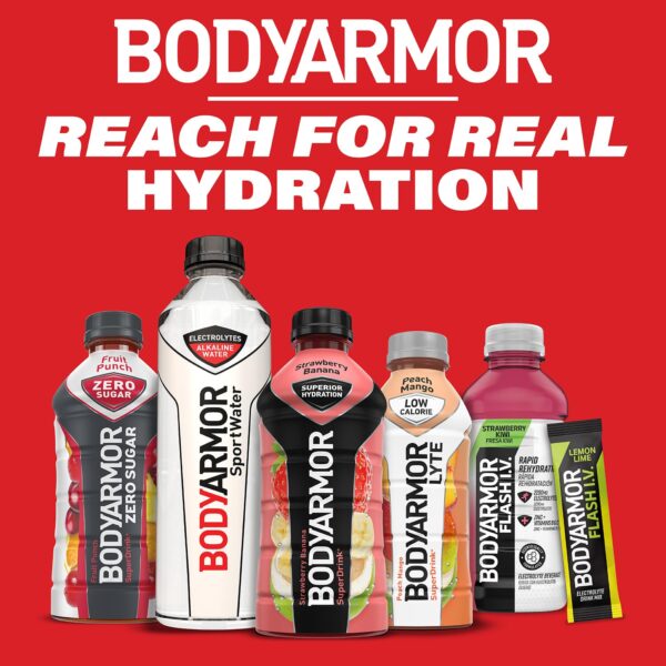 BODYARMOR Sports Drink Sports Beverage, Fruit Punch, Natural Flavors With Vitamins, Potassium-Packed Electrolytes, No Preservatives, Perfect For Athletes, 16 Fl Oz (Pack of 12)