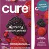 Cure Hydrating Plant Based Electrolyte Mix | Powder for Dehydration Relief | Made with Coconut Water | Non-GMO | No Added Sugar | FSA & HSA | Vegan | Box of 8 Packets - Berry Pomegranate