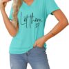 Let Them Misunderstand You V-Neck T-Shirt Mental Health Shirt for Women Inspirational Graphic Tees Motivational Gift