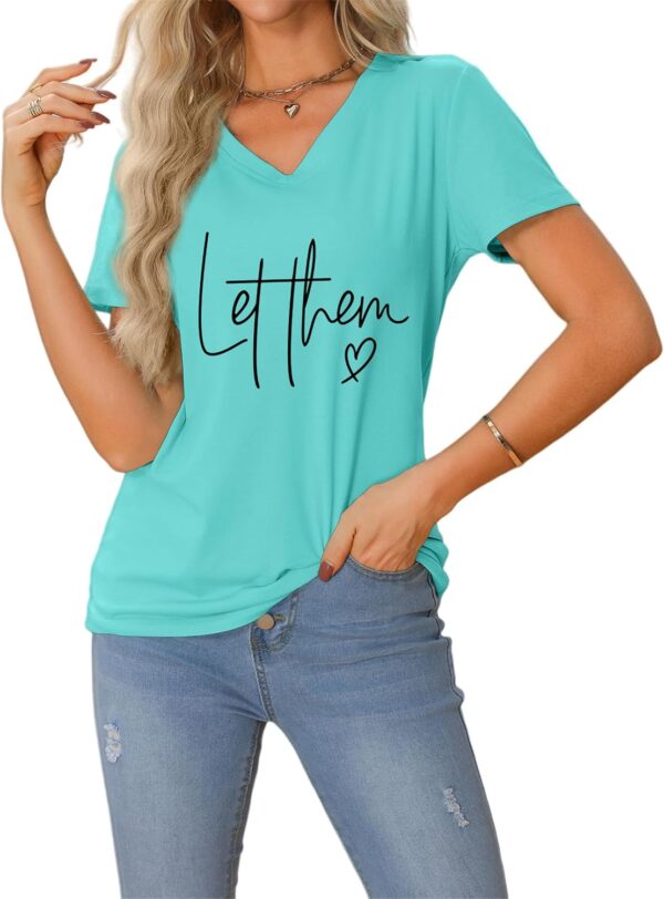 Let Them Misunderstand You V-Neck T-Shirt Mental Health Shirt for Women Inspirational Graphic Tees Motivational Gift
