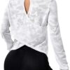 SweatyRocks Women's Lightweight Long Sleeve Workout Sports Activewear T Shirts Criss Cross Back Yoga Sports Tee