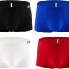 Mens Silky Underwear Short Leg Boxer Briefs Pack Health to Wear