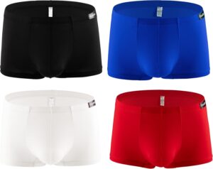 Mens Silky Underwear Short Leg Boxer Briefs Pack Health to Wear