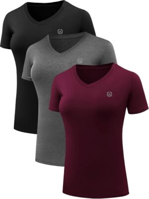 NELEUS Women's 3 Pack Compression Workout Athletic Shirt