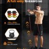 Push Up Board,Home Gym,Portable Exercise Equipment,Pilates Bar and 20 Fitness Accessories with Resistance Bands and Ab Roller Wheel,Full Body Workout at Home