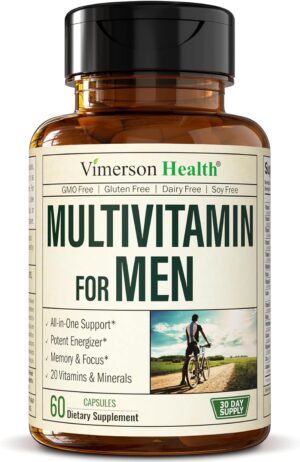 Multivitamin for Men - Daily Mens Multivitamins & Multiminerals with Vitamin A, C, D, E, B12, Zinc & More Essential Vitamins for Men - Mens Vitamins for Energy, Focus, and Mens Health. 60 Capsules