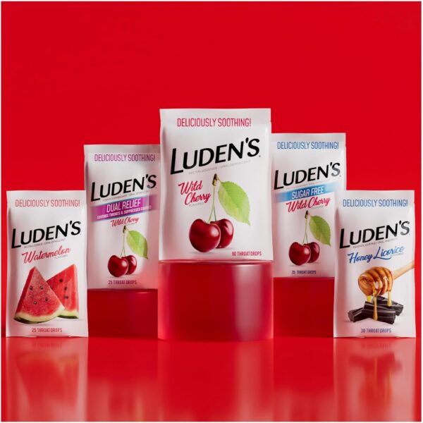 Luden's Wild Cherry Throat Drops | Deliciously Soothing | 30 Drops | 1 Bag