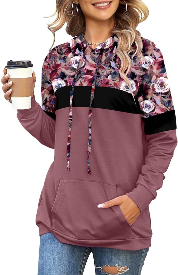 Angerella Hoodies for Women Camo Leopard Print Tops Pullover Hooded Sweatshirt Drawstring with Pocket