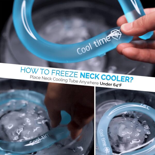 Neck Cooling Tube | Wearable Cooling Neck Wraps for Summer Heat I Hands Free Cold Pack | Reusable Neck Cooler (Blue)