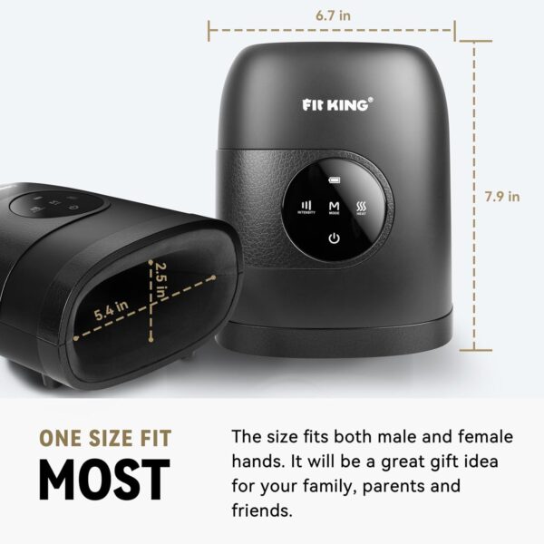 FIT KING Hand Massager with Heat for Hand Massage and Arthritis Carpal Tunnel Finger Numbness Relief - Cordless & Portable & Touch Screen - Birthday Gifts for Women Men Parents- FSA HSA Eligible