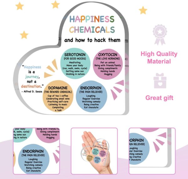 Happiness Chemicals Decor, Wellbeing Art Printed Gifts Therapy Office Decor, Mindfulness, DBT Poster, Mental Health Decorations for Counseling Office