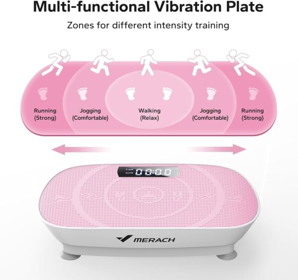 MERACH Vibration Plate Exercise Machine, Whole Body Workout Equipment for Women, Bluetooth and Silicone Pedal, Vibration Plate for Lymphatic Drainage, Vibrate Fitness Platform for Weight Loss