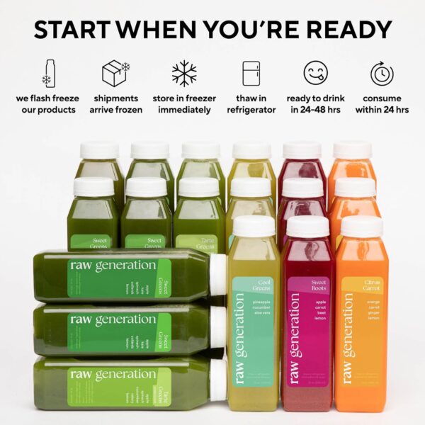 RAW generation 3-Day Skinny Cleanse - Best Sweet Greens Detox Juice Cleanse for Weight Management/Healthiest Way to Cleanse Your System/Jumpstart a Healthier Diet