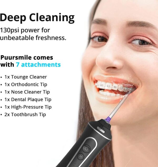 Professional Water Flosser - Advanced Dental Care for a Healthier Mouth, Gum, and Teeth - IPX7 Waterproof Oral Irrigator | 7 Replacement Tips, Travel-Friendly, Rechargeable - Oral Hygiene