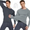 5 or 4 Pack Men's Thermal Compression Shirt Fleece Lined Long Sleeve Athletic Base Layer Cold Weather Gear Workout Top