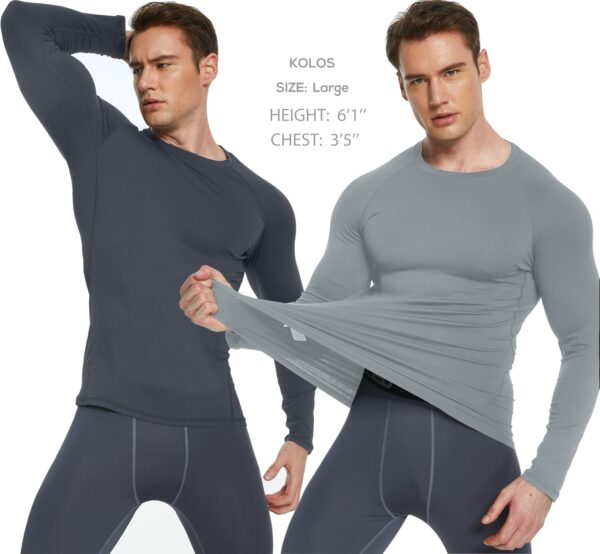 5 or 4 Pack Men's Thermal Compression Shirt Fleece Lined Long Sleeve Athletic Base Layer Cold Weather Gear Workout Top