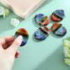 Thumb Worry Stone Crystals for Anxiety 7 Chakra Oval Crystals and Healing Stones Natural Tiny Meditation Accessories Mental Health Gifts Fidget Depression Stress Anxiety Relief Items for Women