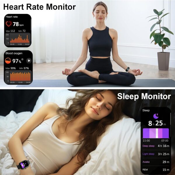 Smart Watch, 1.91" Smartwatch for Men Women (Answer/Make Call), Fitness Tracker with 100+ Sport Modes, IP68 Waterproof, Heart Rate/Sleep/Spo2 Monitor, Pedometer, Activity Tracker for Android iOS