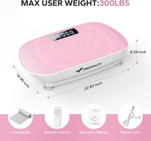 MERACH Vibration Plate Exercise Machine, Whole Body Workout Equipment for Women, Bluetooth and Silicone Pedal, Vibration Plate for Lymphatic Drainage, Vibrate Fitness Platform for Weight Loss