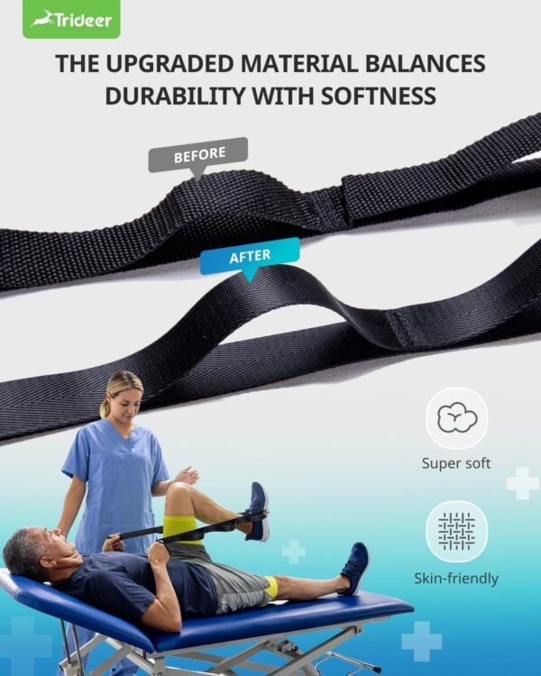 Trideer Stretching Strap Yoga Strap Physical Therapy for Home Workout, Exercise, Pilates and Gymnastics, 10 Loops Non-Elastic Stretch Bands with Aesthetic Packaging for Women & Men
