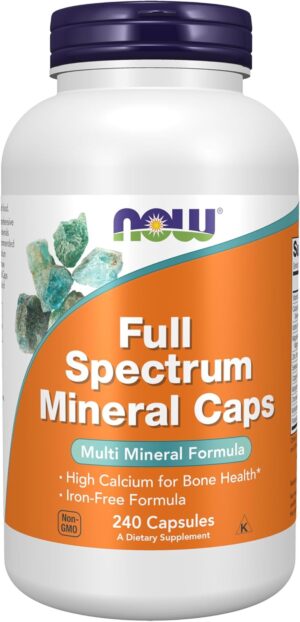 NOW Supplements, Full Spectrum Mineral Caps, Multi Mineral Formula, 240 Veg Capsules