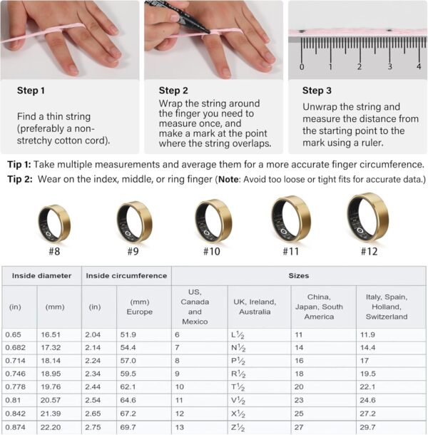 Health Tracker Fitness Ring Smart Ring for Health Monitor