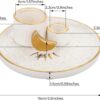 ZenBless Multifunction Incense and Candle Holder for Burning Sage, Palo Santo, Incense Sticks - 5.9" Ceramic Ash Catcher Tray for Meditation Room Home Decor (Gold)
