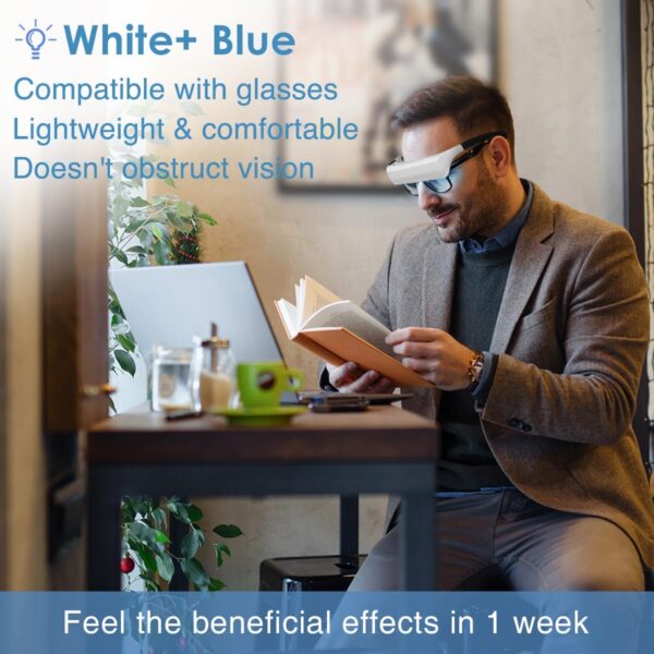 MEINNO Light Therapy Glasses, Portable Daylight Lamp, Wearable Sunlight Lamp, Boost Energy, Relief for Sleep Problems, Jet Lag - Perfect for Christmas Gift