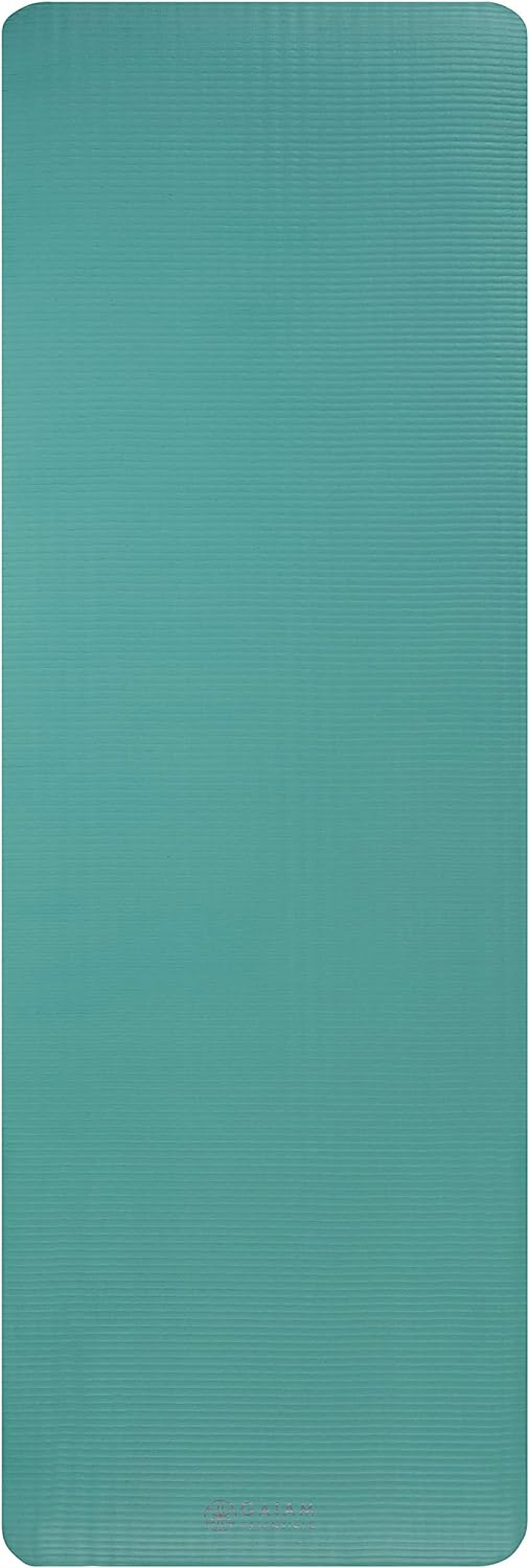 Gaiam Essentials Thick Yoga Mat Fitness & Exercise Mat with Easy-Cinch Yoga Mat Carrier Strap, 72"L x 24"W x 2/5 Inch Thick