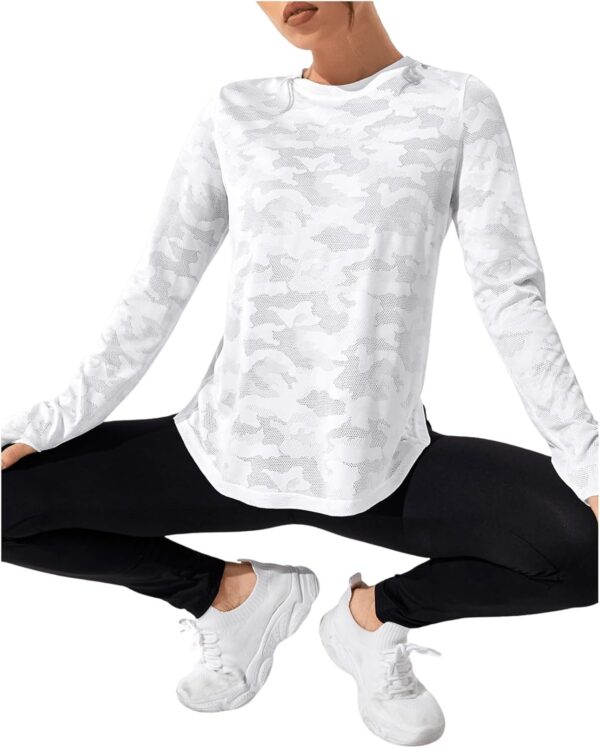 SweatyRocks Women's Lightweight Long Sleeve Workout Sports Activewear T Shirts Criss Cross Back Yoga Sports Tee