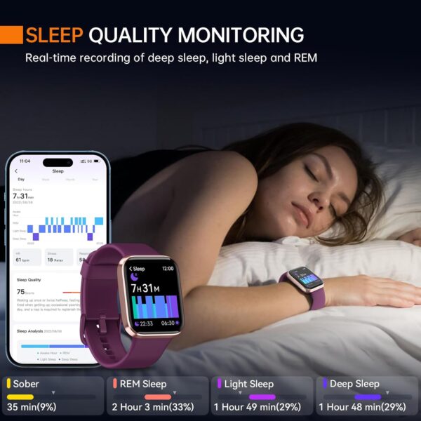 Smart Watch for Men iPhone Android, Smartwatch with Alexa Built-in (Answer/Make Call), 1.8" Fitness Tracker for Heart Rate Sleep Tracking, 60 Sports, Blood Oxygen