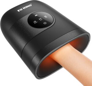 FIT KING Hand Massager with Heat for Hand Massage and Arthritis Carpal Tunnel Finger Numbness Relief - Cordless & Portable & Touch Screen - Birthday Gifts for Women Men Parents- FSA HSA Eligible