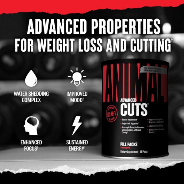 Animal Cuts Thermogenic Fat Burner - Weight Loss Pills for Women and Men for Metabolism, Energy, Focus, and Nootropic Brain Support with Ketones Appetite Suppressant Diet Pills, 42 Packs