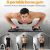 Push Up Board,Home Gym,Portable Exercise Equipment,Pilates Bar and 20 Fitness Accessories with Resistance Bands and Ab Roller Wheel,Full Body Workout at Home