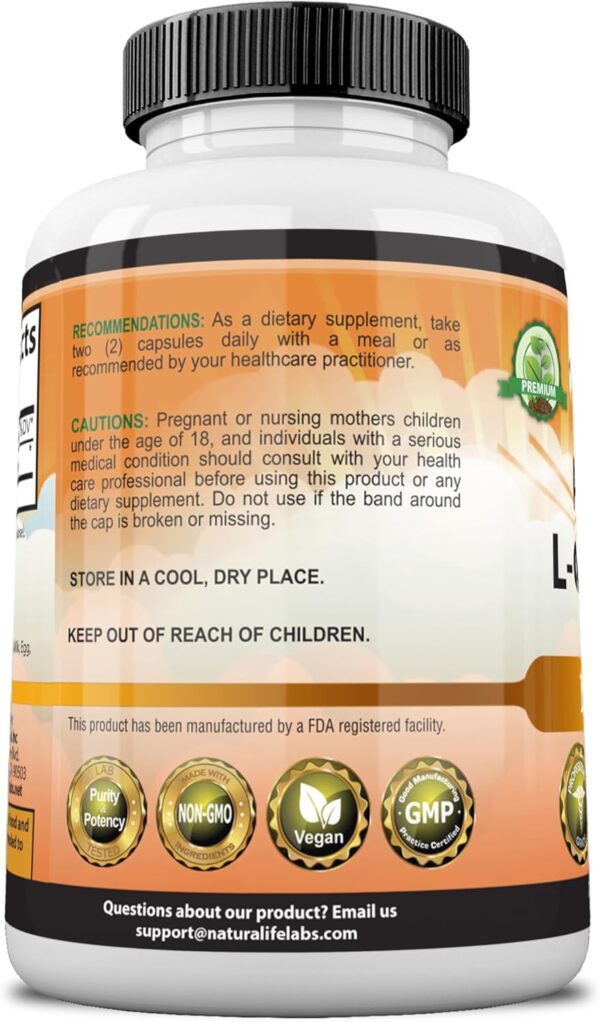 Acetyl L-Carnitine 1,500 mg High Potency Supports Energy Production, Sports Nutrition, Supports Memory/Focus - 100 Veggie Capsules