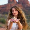 Rose Smudge Candle (6 Oz) - for Meditation & Cleansing Negative Energy - Made in USA with Soy Wax, Essential Oils, Real Sage - Smokeless Alternative to Sage Smudge Sticks