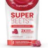 71k72Y2uwL._AC_SL1500_.jpg humanN SuperBeets Heart Chews, Nitric Oxide and Blood Pressure Support, Grape Seed Extract & Non-GMO Beet Root Powder Energy Supplement, Pomegranate Berry Flavor, 60 Count