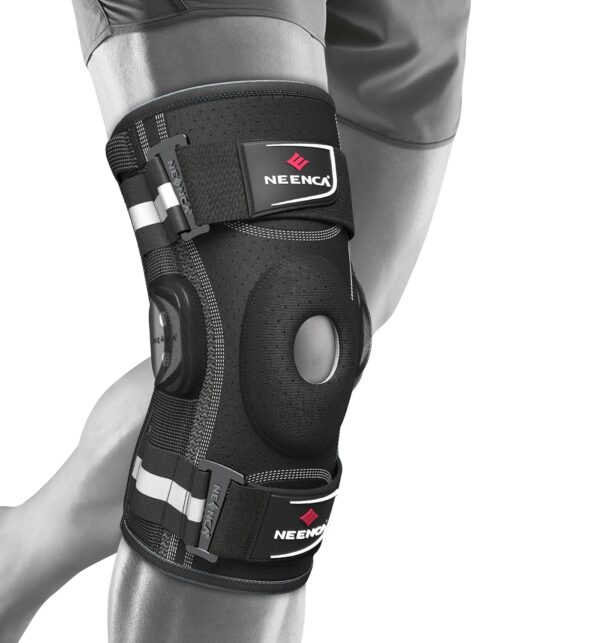 NEENCA Professional Knee Brace for Knee Pain, Adjustable Hinged Knee Support with Removable Side Stabilizers, Strong Stability for Joint Pain Relief, Arthritis, Meniscus Tear, ACL, PCL, Runner, Sports (Large)