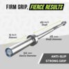 Olympic Training Barbell (6FT) (15 Pound Weight) (300 LBS Capacity), Home Gym Fitness Equipment, Strength Training Workout Bar, Weight bar for Squats, Deadlift, Weightlifting, Bench Press
