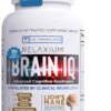 BrainIQ Nootropic Brain Supplements for Memory and Focus | Memory Supplement for Brain Health | Cognitive Supplement & Memory Pill with Lion's Mane, L-threonine & Coffee Extract | Vegan, 60 Capsules