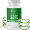 15 Day Cleanse Gut Support, Detox for Men & Women, All Natural Colon Cleanser for Bloating and Constipation Relief, Extra Calorie Loss with Healthy Probiotics - 30 Capsules