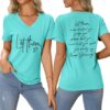 Let Them Misunderstand You V-Neck T-Shirt Mental Health Shirt for Women Inspirational Graphic Tees Motivational Gift